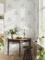 Ismoon Floral Peel and Stick Wallpaper Vintage White and Grey Contact Paper - Image 4