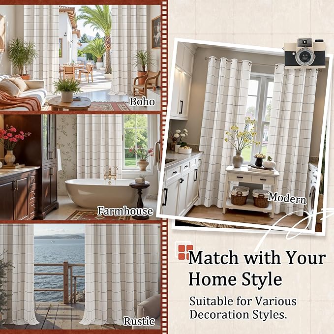 Lajode Plaid Curtains Pattern Printed 90 Inches Long - Image 8