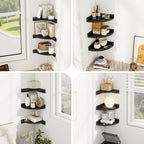 Corner Shelves 3-Pack for Bathroom & Kitchen, Space-Saving Floating Corner Wall - Image 4