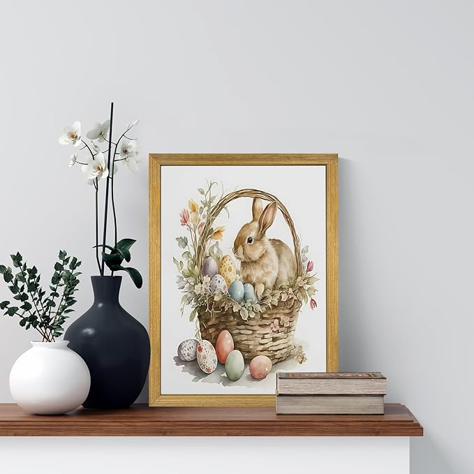 Easter Bunny Wall Art, Vintage Easter Bunny Eggs Poster Print Wall Decor - Image 5