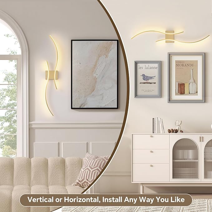 Battery Operated Wall Sconce Set of Two, Dimmable Modern LED Rechargeable Wall - Image 2