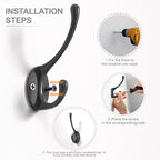 Heavy-Duty Metal Coat Hooks for Wall, Double Robe Hooks for Coat - Image 6