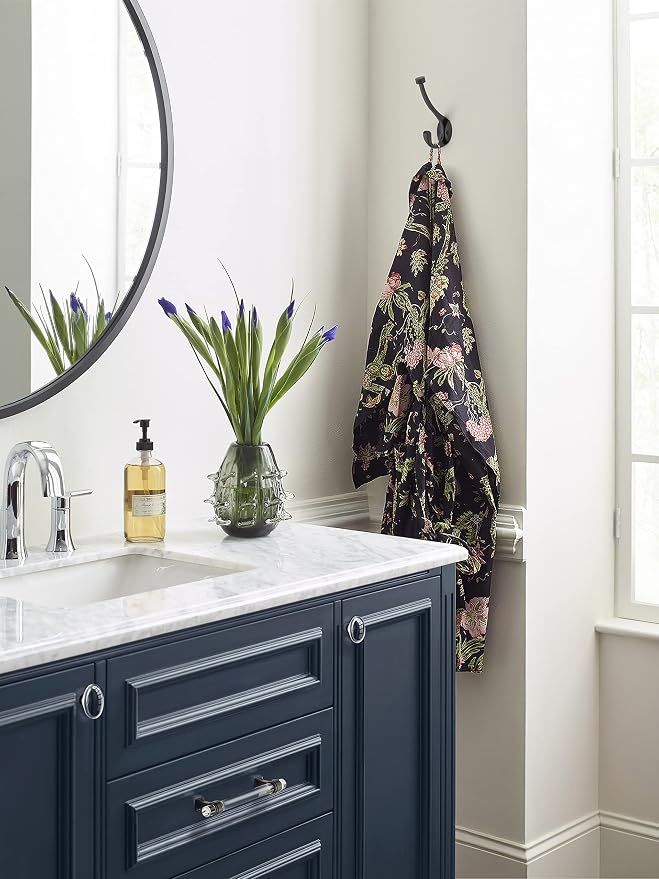 Amerock H55465MB | Adare Double Prong Decorative Wall Hook | Matte Black Hook - Image 2