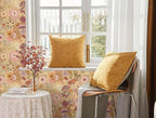 Ismoon Vintage Floral Peel and Stick Wallpaper Deep Beige Pink Contact Paper - Image 3