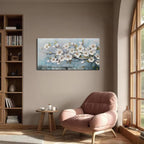 Anolyfi White Textured Flowers Wall Art - Image 2