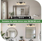 DORESshop Bathroom Light Fixtures, 4-Light Black Bathroom Lighting Fixtures - Image 2