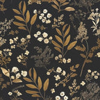 Laatse Vintage Wallpaper Peel and Stick Black Floral Wallpaper 17.5'' x 393'' by Laatse