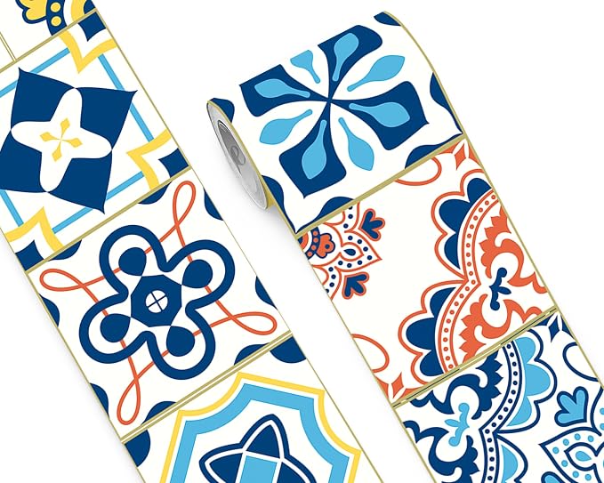FLFK Wallpaper Border Tile Stickers Peel and Stick Wall Border by FLFK