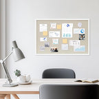 DAHAPYBOO Cork Board with Linen White, Bulletin Board 30"x20" Hanging Corkboards - Image 3