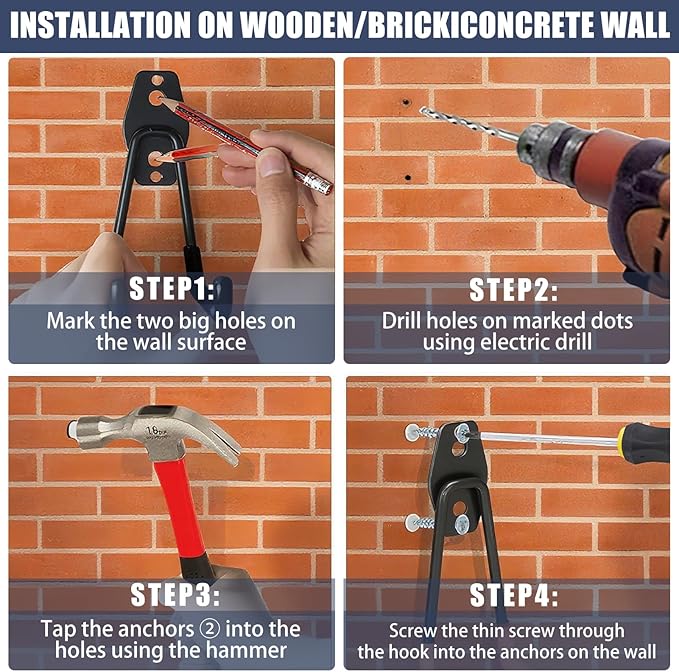 KOFANI Garage Hooks Heavy Duty, 12 Pack Anti-Slip Coating Garage Wall Storage - Image 5