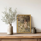 Wood Framed Canvas Wall Art, Vintage Girl - Image 6