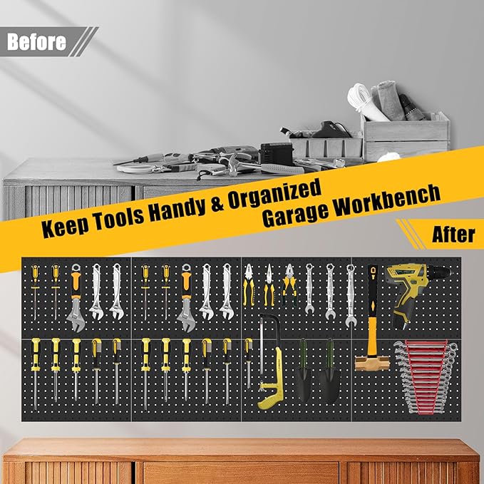 PBHEPJ 8 Pcs Metal Pegboard Panels, Heavy Duty Peg Boards - Image 5