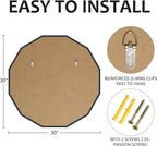 Bathroom Mirrors for Over Sink, Round Frameless Mirrors for Wall, 30x30 Inch - Image 5