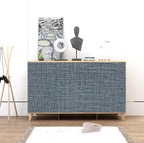 Amiya Grasscloth Wallpaper 17.3"x80" Blue Peel and Stick Faux Fabric Linen - Image 6