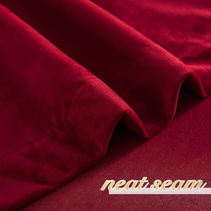 NICETOWN Red Velvet Curtains and Drapes 54 inches Long - Image 6
