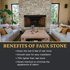AZ Faux High-Density Polyurethane Faux Stone Interlocking Right Endcap - Image 4
