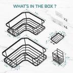 Veken Corner Shower Caddy 4-Pack, Advanced Rustproof Design, No Drilling - Image 10