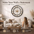 Pytha Sight 30 Inch Extra Large Giant Wall Clock, Oversized Round Silent - Image 2