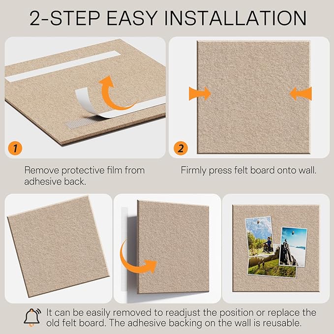 MaxGear Large Cork Board for Wall 36" x 24", Tan Bulletin Board, 6 Pack Felt - Image 5