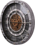 HOIBAI Wall Clock, 24 Inch Moving Gears Clock Large Wall Clock - Image 2