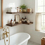 16 Inch Solid Wood Floating Corner Shelves 3 Pack - Image 5