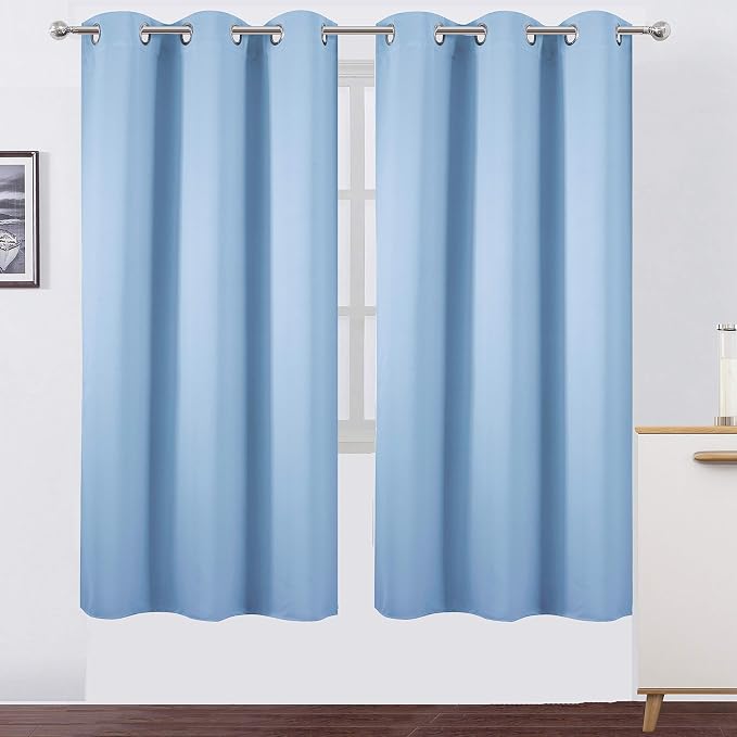 LEMOMO Sky Blue Thermal Blackout Curtains/42 x 72 Inch/Set of 2 Panels Room by Lemomo