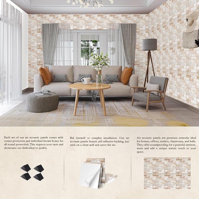 JBER Art Acoustic Panels, 48×32 Inches Acoustical Wall Panels, Sound Absorbing - Image 5