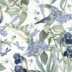 Floral Wallpaper Peel and Stick Blue Flower Contact Paper 16.9inch x196.8inch by lenify