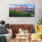 AIYISU Grand Teton Mountain Wall Art Sunset Nature National Park Posters Oxbow - Image 4