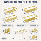 8 Pack Adhesive Rustproof Shower Shelves - Image 8