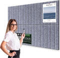Large Cork Bulletin Board for Wall 36"x24", 6 Pack Felt Slat Wall Panel Tiles by Kciplab