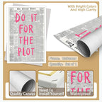 Liyark Retro Black And White Chicago Newspaper Poster Pink Trendy Preppy - Image 2