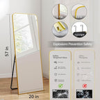 SCWF-GZ 57x20 Door Hanging Full Length Mirror, Floor or Wall Mounted Metal - Image 4