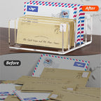FUCDTEFC Desk Mail Organizer, 5 Section Clear Acrylic File Holder Letter - Image 5