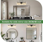 DORESshop Bathroom Light Fixtures, 4-Light Black and Gold Bathroom Vanity Light - Image 2