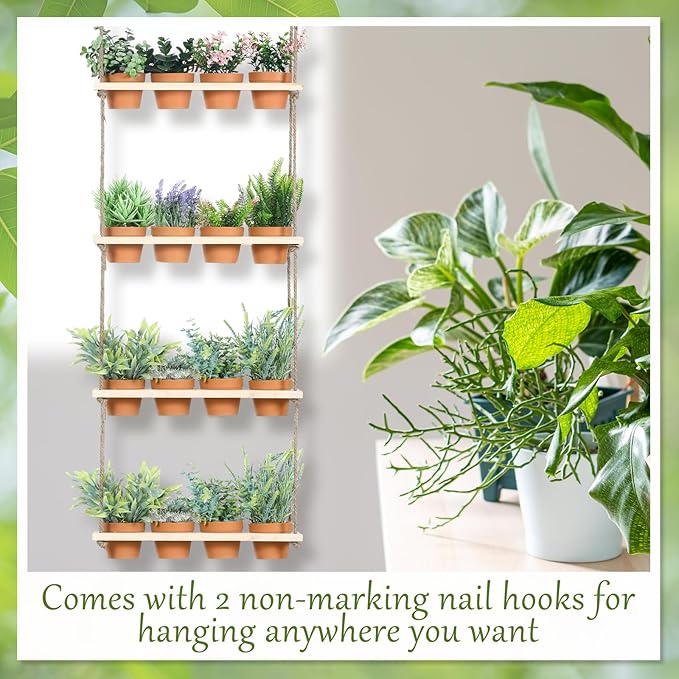 FillTouch 4 Tiered Window Plant Shelves Hanging Herb Planter Indoor Display - Image 7