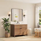 TETOTE Black Framed Mirrors for Bathroom, 36 x 36 Inch Modern Wall Mounted - Image 2
