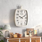 Menterry Large Retro Rectangle Wall Clock, Battery Operated Silent Decor Wall - Image 7