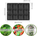 Hanging Planting Grow Bags, 12 Pockets Hanging Vertical Wall Planter Wall - Image 3