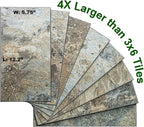AULIGET 6" x 12" Beige & Brown Slate Peel and Stick Backsplash Wall Tiles - Image 3