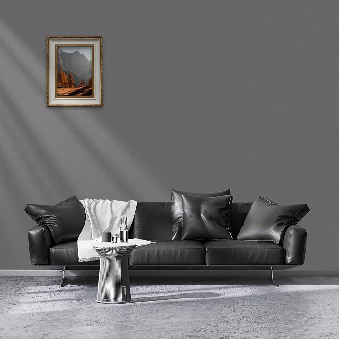 Yancorp 16"x120" Matte Dark Gray Contact Papaer Peel and Stick Wallpaper Vinyl - Image 2