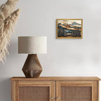Vintage Boho Mountain Wall Art, Framed Landscape Canvas Wall Art, Nature Forest - Image 6