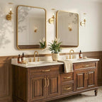 2-Pack 24x30 Inch Matte Gold Bathroom Vanity Mirrors | Flush Mount Deep Set - Image 2