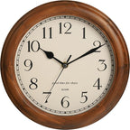 Wooden Wall Clock with Retro Design, 11 Inches Round Wall Clocks Battery by Kesin