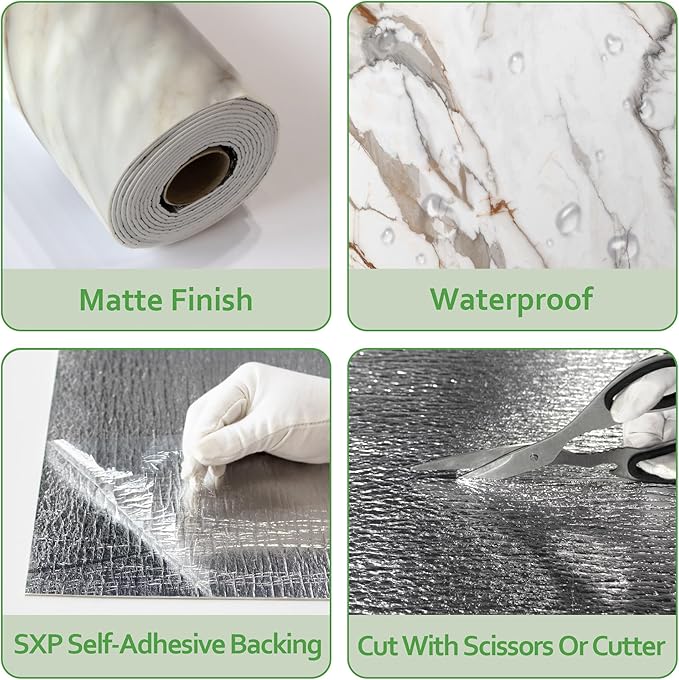 Marble Peel and Stick Waterproof Wall Paneling, Covers 38.75 Sq. Ft. - Image 4