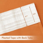 MIULEE Orange Back Tab Blackout Curtains 108 Inch Long 2 Panels Set - Image 4