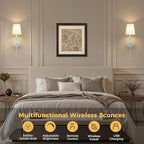 DORESshop Battery Operated Wall Sconce Set of 2, 7 Color Wireless Wall Light - Image 2