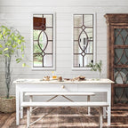 Farmhouse Mirror for Wall Decor: 43.3" x 17.7" Large Rustic Windowpane Mirrors - Image 3