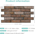 Commomy Faux Brick 3D Wall Panels - Image 6