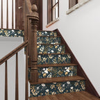 Laatse Navy Floral Wallpaper Peel and Stick Boho Wallpaper Vintage Blue/Gold - Image 8